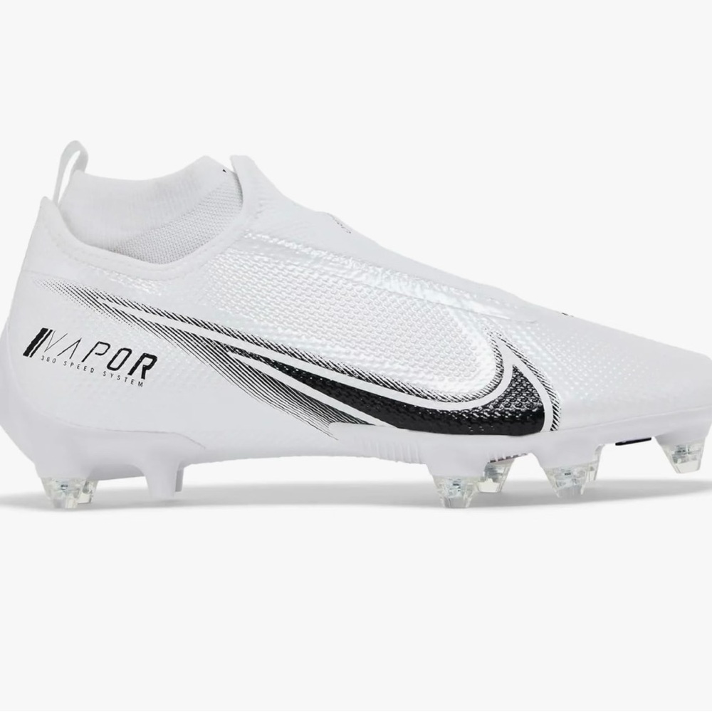 Nike Vapor Edge Pro 360 Detachable Football Cleats White Black CZ5574-100 Men’s